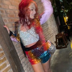 Rhinestone Silver bustier.